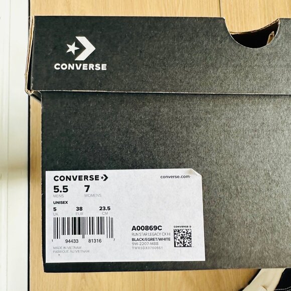 Rare Converse Run Star Legacy CX Hi Platform 7 Women Shoes Sneaker Black A00869C - Picture 8 of 12